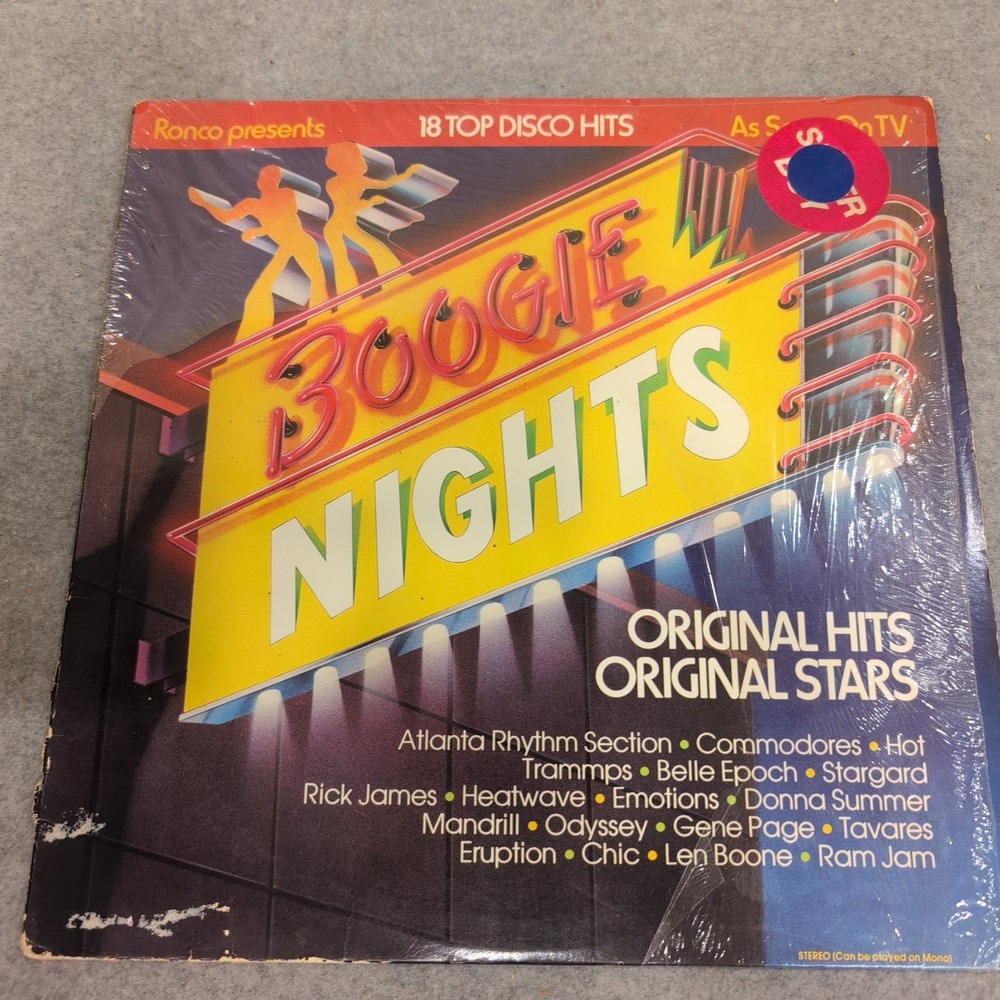 Boogie Nights 18 Top Disco Hits Ronco R-2240 Vinyl LP 1978 Donna Summer Chic - Picture 1 of 6